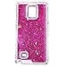Samsung Galaxy Note 4 Case-Yerwal Creative Design Transparent Flowing Bling Glitter Quicksand Stars Hard Plastic Transparent Case Cover for Samsung Galaxy Note 4(Fushia)