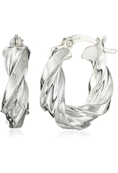 Sterling Silver Twist Hoop Earrings