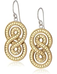 Anna Beck Designs "Timor Twisted" 18k Gold-Plated Medium Double Infinity Twisted Drop Earrings