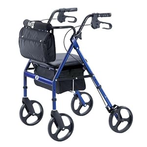 Rolling Walker Elite by Hugo – Adjustable Blue
Rollator with Seat, Backrest and Saddle Bag