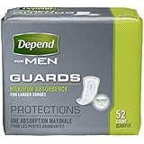 Depend Maximum Absorbency Incontinence Protection Guards for Men, 52 Count