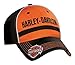 Harley-Davidson Mens Baseball Cap, Embroidered HD Script, Black & Orange BC51664