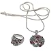 Silver Ring Pendant Set Multi Gem Jewelry (gprs001)