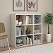 SystemBuild Wink 9 Cube Storage Bookcase, White/Multi-Color