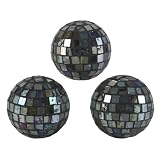 Elements 4-Inch Blue Foil Mosaic Orbs, Set of 3