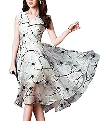 Sexy V-neck Lace Sleeveless Organza/Silk Cocktail Summer Fall  Dress