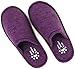 Women's Memory Foam Cotton Washable Slippers with Matching Travel Bag for Home Hotel Spa Bedroom, M, Purple
