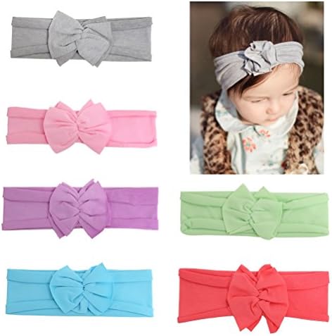Baby Girl Bow Flower headbands Infant Newborn Hair Bands Accessories (6 pcs set 1)