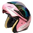 Motorcycle Street Bike Modular Filp up Full Face Adult Helmet Pink