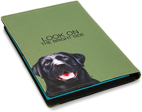 Labrador Print Refillable Notebook Cover, Size A5 Green Color