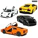 Set of 4 Cars: 5" Die-cast Metal Lamborghini Murcielago LP 640, Pull Back n Go Action.