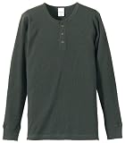 (ユナイテッド アスレ)United Athle 5.6オンスワッフルヘンリーネックスリーブTシャツ 548901 54 モスグリーン L