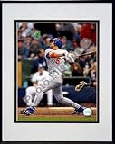 Nomar Garciaparra 2007 Batting Action Double Matted 8 x 10 Photograph in Black Anodized Aluminu