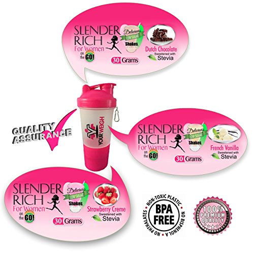 #1 Weight Loss Whey Protein Diet Powder For Women, TRIAL PACK, 3 Creamy Protein Shakes, 26g Protein, 2 Carbs, Stevia Sweetened, Control Appetite, Stop Sugar Cravings, Burn Fat Plus 16oz Blender Bottle