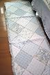 Shabby Chic Green Ruffed Patchwork 3pc Floor runner/rug set