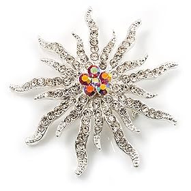 Corsage Sparkling Crystal Star Brooch