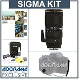 Sigma 70-200mm f/2.8 DG Macro HSM II Auto Focus Telephoto Zoom Lens Kit, for Nikon AF-D with Tiffen 77mm Photo Essentials Filter Kit, Lens Cap Leash, Professional Lens Cleaning Kit