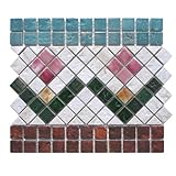 モザイクタイル 花 ２３mm角タイル パターン貼り