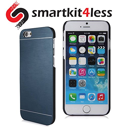 I Phone 6 Case, I Phone 6 (4.7) Luxury Case Ultra Thin Slim Brush Aluminum Metal Hard Case Cover for Apple I Phone 6 Plus Pc8 (Dark Blue)