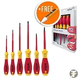 WIHA 25477 Electricians 6 Piece VDE 1000V Slot/Pozi Screwdriver Set + Voltstick! by Wiha [並行輸入品]