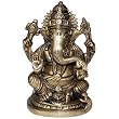Brass Sculpture Hindu God Ganesha 2.75 x 2 x 4.5 inches