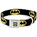Dog Collar BMC-Batman Black/Yellow - Batman Shield Black/Yellow - Small 9-15