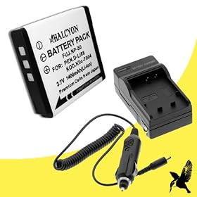 Halcyon 1400 mAH Lithium Ion Replacement Battery and Charger Kit for Kodak Easyshare M1093 IS 10.1 MP Digital Camera and Kodak KLIC-7004
