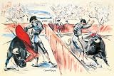 Canvas Print, Cartel De Toros Sin Texto de Plaza Partida - 18 x 12