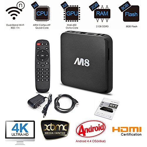 Transpeed S300 M8 Tv Box Mini Pc Media Player Quad Core CPU Amlogic S802, 2.4ghz&5ghz 802.11ac Wi-fi, Bluetooth 4.0, 4k H.265 Video, 2gb Ddr3 RAM and 8gb ROM Fully Loaded Kodi/xbmc