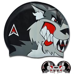Silikon Badekappe / Silicone swim cap "Wolf"