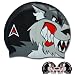 Silikon Badekappe / Silicone swim cap "Wolf"