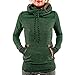 AJ FASHION Women's Funnel Neck Hoodie Lightweight Pullover Hooded Sweatshirts, Green, US S=Tag M