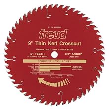Freud LU88R009 9-Inch 54 Tooth ATB Thin Kerf Crosscutting and Ripping Saw Blade with 5/8-Inch Arbor and PermaShield Coating