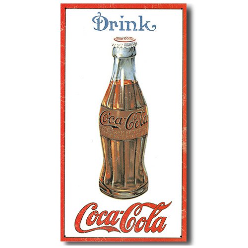 Nostalgic Coca Cola Tin Sign: 1915 Bottle