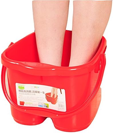 Fashion Portable Foot Detox Massage Spa Bucket with Wheels (Red)