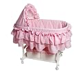 Rocking Cradle Bassinet - Pink Gingham