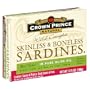 Crown Prince Natural Skinless & Boneless Sardines in Pure Olive Oil, 3.75-Ounce Cans (Pack of 12)