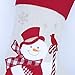 Wewill Brand Lovely Christmas Stockings Set of 3 Santa, Reindeer, Snowman Xmas Character 3D Plush Linen Hanging Tag Knit Border 17 Inch (3)