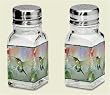 Salt and Pepper Shakers ~ Hummingbird Honeysuckle ~ glass with metal top ~ code 727