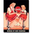 Coca-Cola Tin Metal Sign : Coke Refresh at Fountain