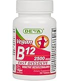 Deva Nutrition Vegan Sublingual Fast Dissolve B-12 Tablets, 2500 mcg, 90 Count
