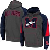 Mississippi Rebels Charcoal-Cardinal Red Playmaker II Pullover Hoodie Sweatshirt