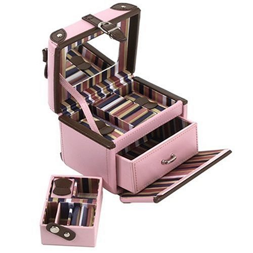 Wolf Designs Women's Pink Small Jewelry Case w/ Drawer #343090