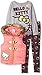Hello Kitty Girls' Puffer Vest with Gray Top and Black Bottom with Allover Print