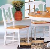 Set of 2 White Napoleon Style Dining Chairs
