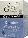 Choice Organic Russian Caravan Pine-Smoked Black Tea, Tea Bags, 16-Count Boxes (Pack of 6)