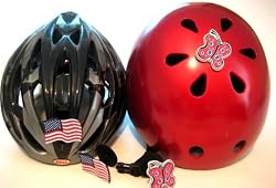 Helmtops 14N US Flag & Red Butterfly Bike Helmet Charms