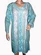 Tunic Top Baby Blue Hand Embroidery Cotton Kurti Kurta