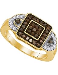 0.50CTW COGNAC DIAMOND FASHION RING