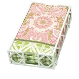 CR Gibson Metal Napkin Caddy, Antique White, Guest Towel Size 4.88-Inch by 8-3/4-Inch
